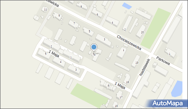 Pępowo, 1 Maja, 7b, mapa Pępowo