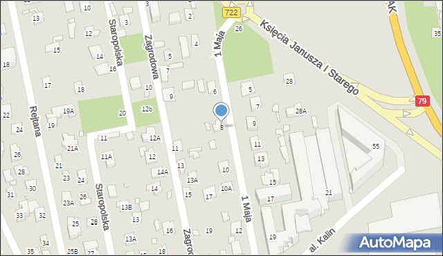 Piaseczno, 1 Maja, 8, mapa Piaseczno
