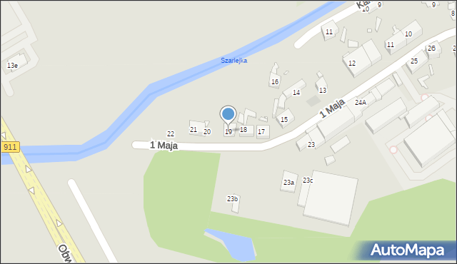 Piekary Śląskie, 1 Maja, 19, mapa Piekary Śląskie