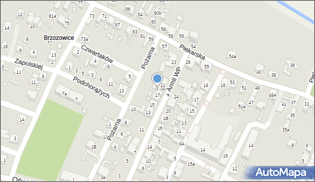 Piekary Śląskie, 1 Armii Wojska Polskiego, 19, mapa Piekary Śląskie