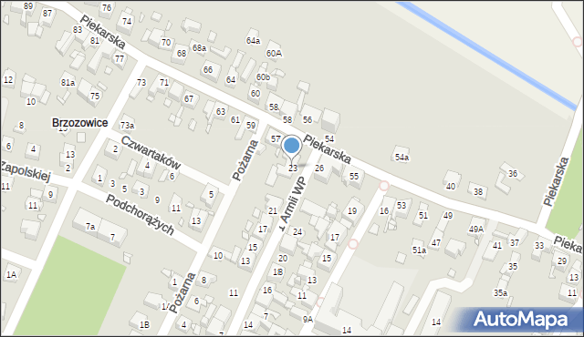 Piekary Śląskie, 1 Armii Wojska Polskiego, 23, mapa Piekary Śląskie