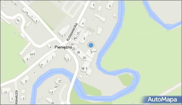 Pieniężno, 1 Maja, 3, mapa Pieniężno