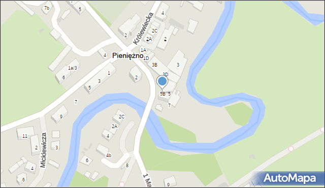 Pieniężno, 1 Maja, 5B, mapa Pieniężno