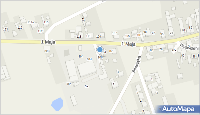 Pietrowice Wielkie, 1 Maja, 86b, mapa Pietrowice Wielkie