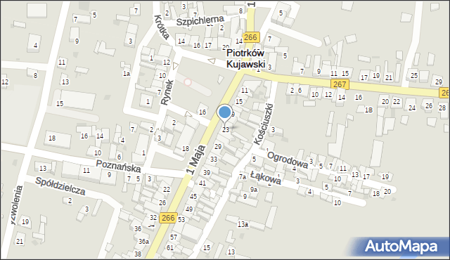Piotrków Kujawski, 1 Maja, 23, mapa Piotrków Kujawski
