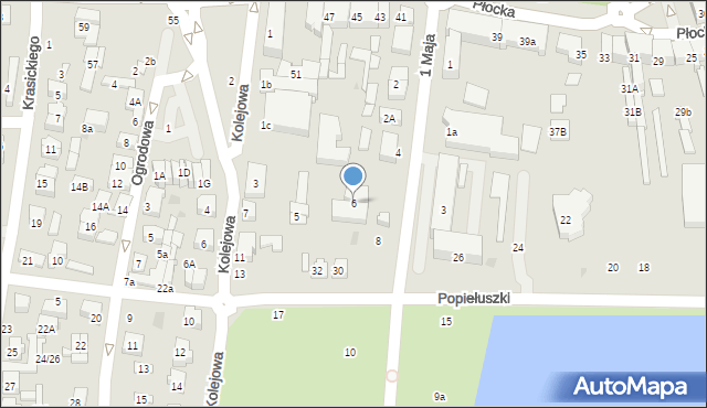 Płońsk, 1 Maja, 6, mapa Płońsk