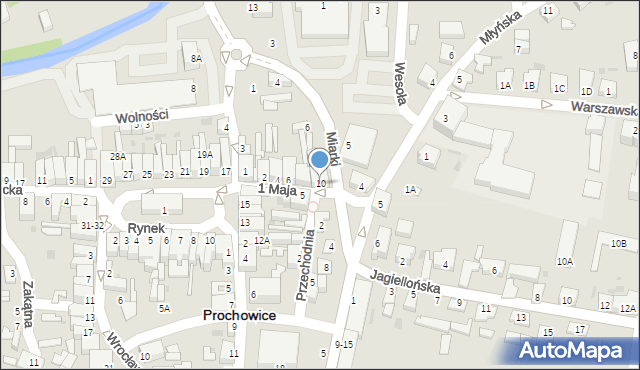 Prochowice, 1 Maja, 10, mapa Prochowice