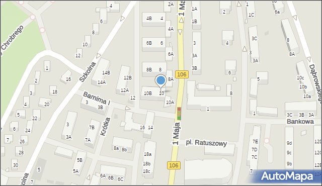 Pyrzyce, 1 Maja, 10, mapa Pyrzyce