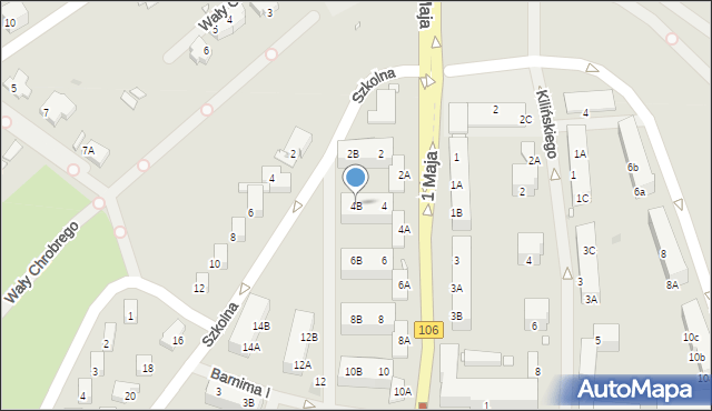 Pyrzyce, 1 Maja, 4B, mapa Pyrzyce