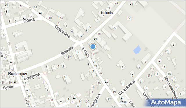 Radziejów, 1 Maja, 1, mapa Radziejów