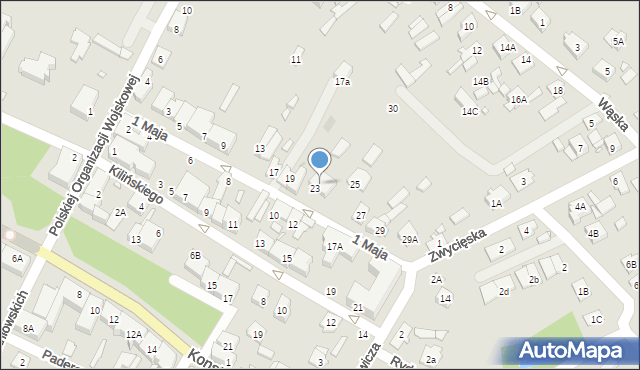 Radzymin, 1 Maja, 23A, mapa Radzymin