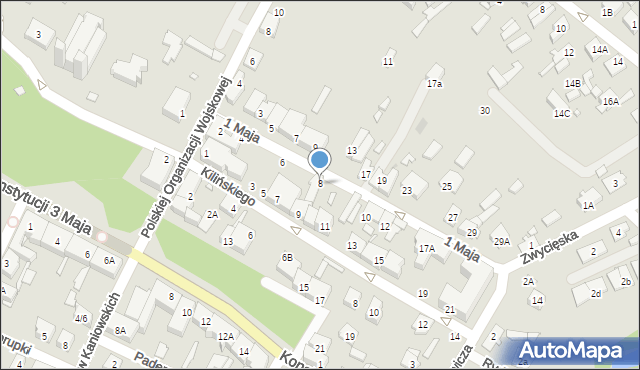 Radzymin, 1 Maja, 8, mapa Radzymin