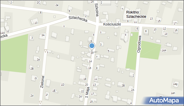 Rokitno Szlacheckie, 1 Maja, 10, mapa Rokitno Szlacheckie