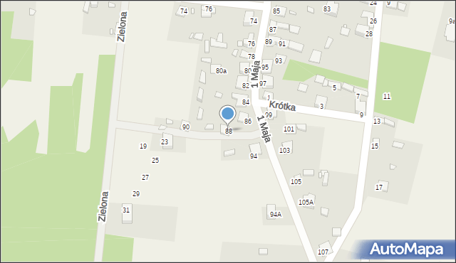 Rokitno Szlacheckie, 1 Maja, 88, mapa Rokitno Szlacheckie