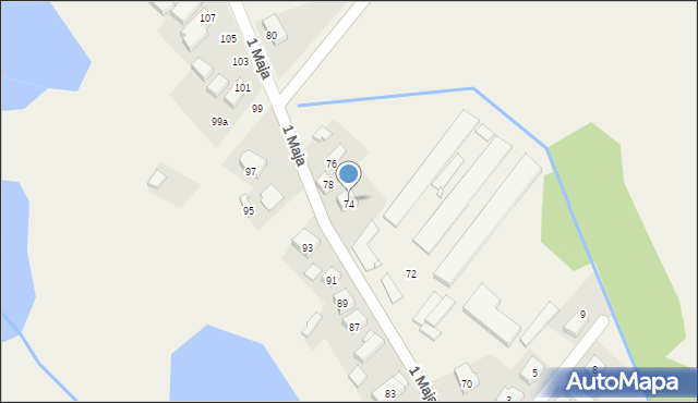 Rosnówko, 1 Maja, 74, mapa Rosnówko