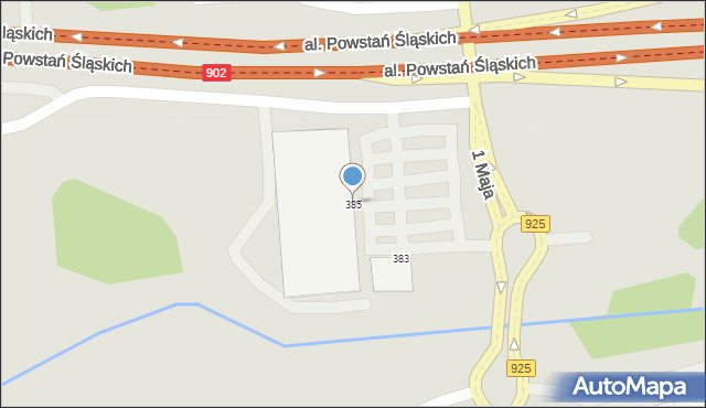 Ruda Śląska, 1 Maja, 385, mapa Rudy Śląskiej