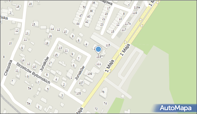 Ruda Śląska, 1 Maja, 113, mapa Rudy Śląskiej