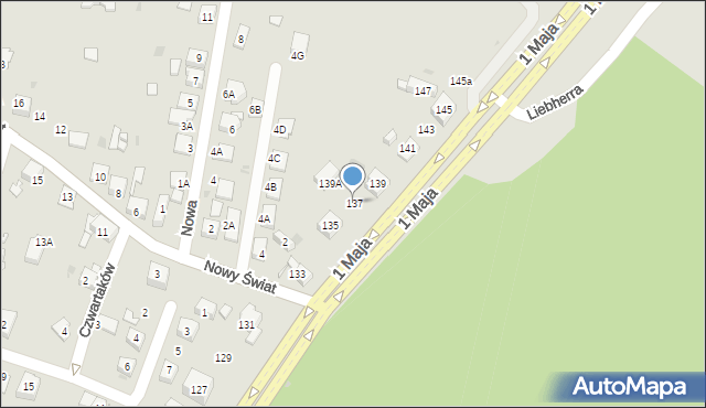 Ruda Śląska, 1 Maja, 137, mapa Rudy Śląskiej