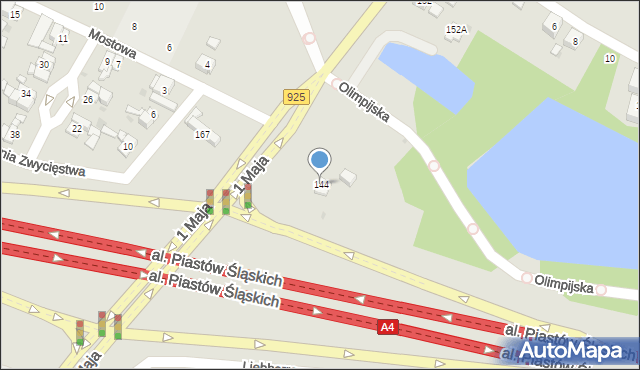 Ruda Śląska, 1 Maja, 144, mapa Rudy Śląskiej