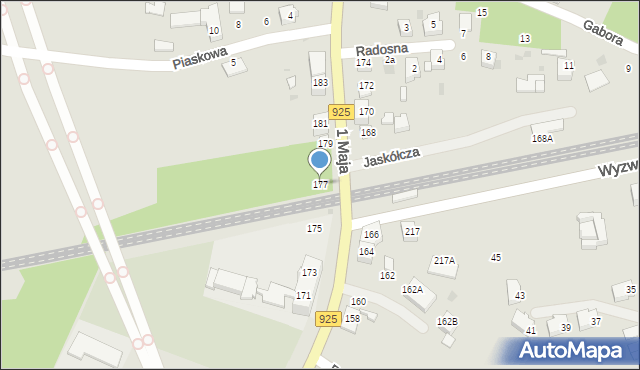 Ruda Śląska, 1 Maja, 177, mapa Rudy Śląskiej