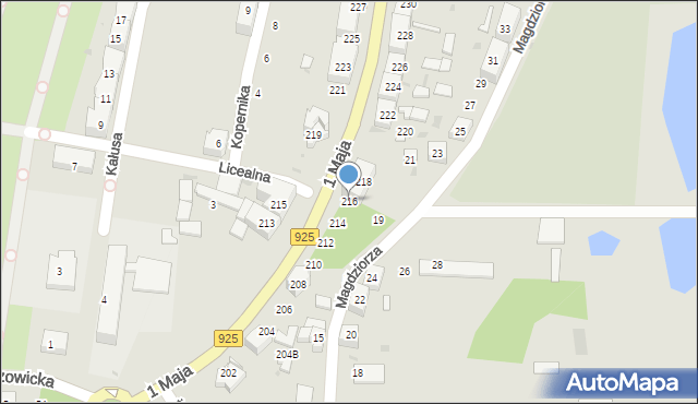 Ruda Śląska, 1 Maja, 216, mapa Rudy Śląskiej