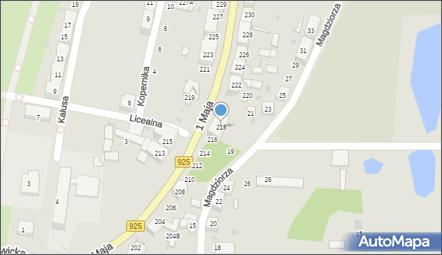 Ruda Śląska, 1 Maja, 218, mapa Rudy Śląskiej