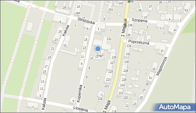 Ruda Śląska, 1 Maja, 227A, mapa Rudy Śląskiej