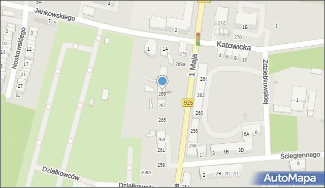 Ruda Śląska, 1 Maja, 269, mapa Rudy Śląskiej