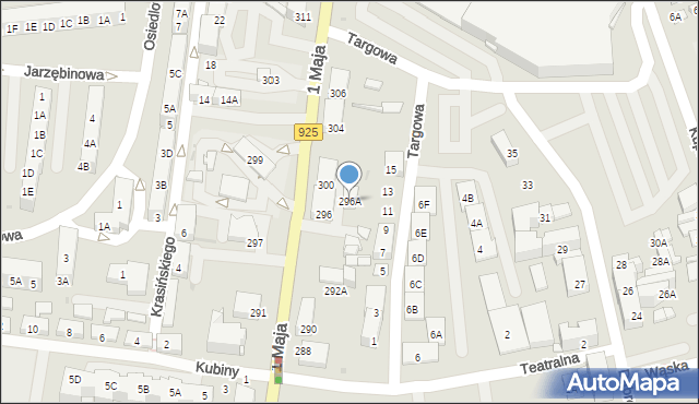 Ruda Śląska, 1 Maja, 296A, mapa Rudy Śląskiej