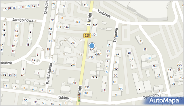 Ruda Śląska, 1 Maja, 298, mapa Rudy Śląskiej