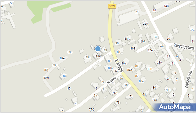 Rybnik, 1 Maja, 89A, mapa Rybnika