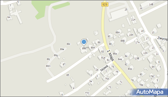 Rybnik, 1 Maja, 89b, mapa Rybnika