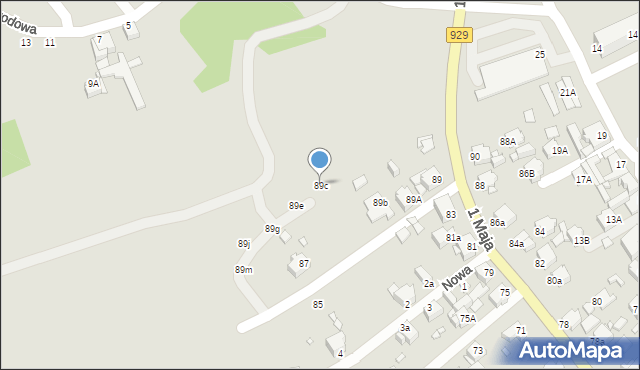 Rybnik, 1 Maja, 89c, mapa Rybnika