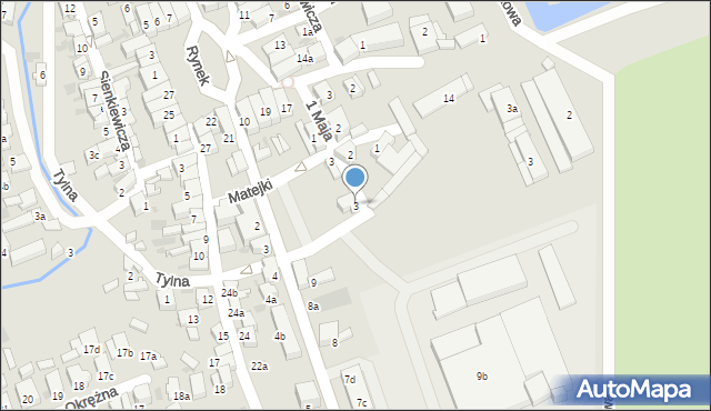 Rydzyna, 1 Maja, 3, mapa Rydzyna