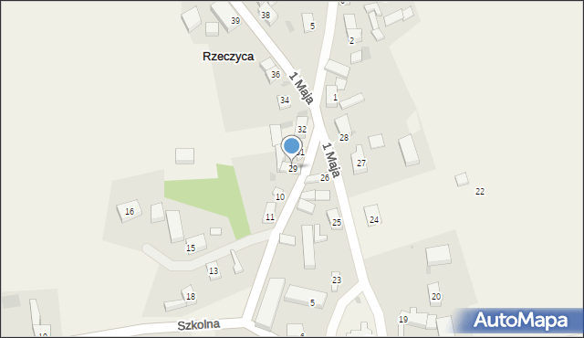 Rzeczyca, 1 Maja, 29, mapa Rzeczyca