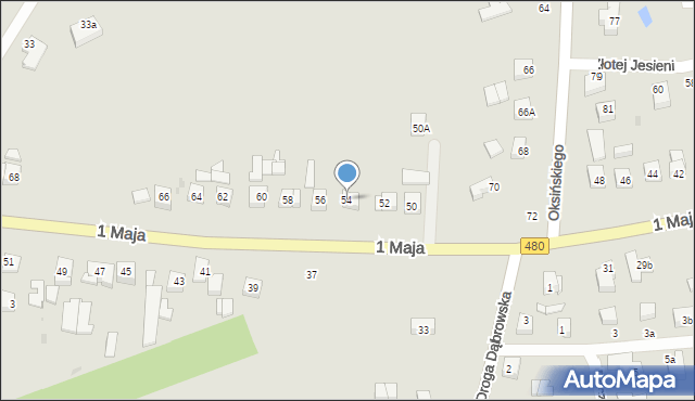 Sieradz, 1 Maja, 54, mapa Sieradz