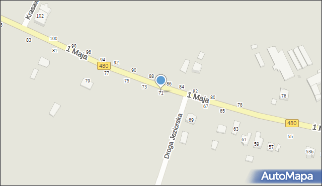 Sieradz, 1 Maja, 71, mapa Sieradz