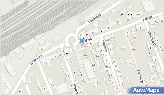 Skarżysko-Kamienna, 1 Maja, 14, mapa Skarżysko-Kamienna