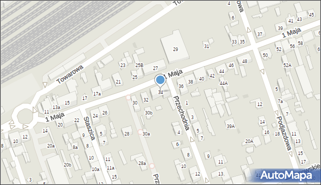 Skarżysko-Kamienna, 1 Maja, 34, mapa Skarżysko-Kamienna