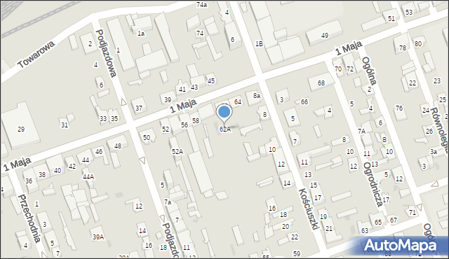 Skarżysko-Kamienna, 1 Maja, 62A, mapa Skarżysko-Kamienna