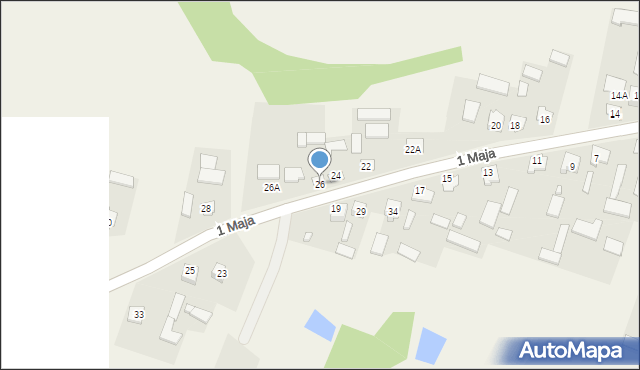 Skierbieszów, 1 Maja, 26, mapa Skierbieszów