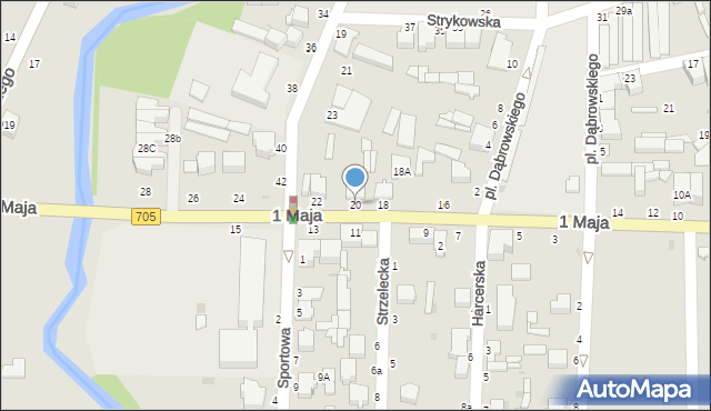 Skierniewice, 1 Maja, 20, mapa Skierniewic