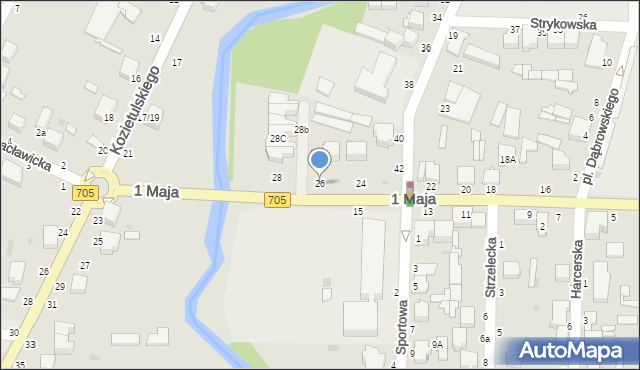 Skierniewice, 1 Maja, 26, mapa Skierniewic