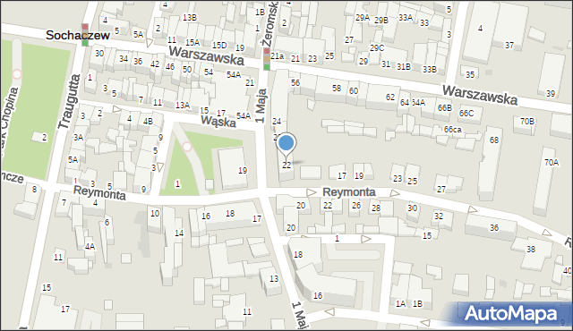 Sochaczew, 1 Maja, 22, mapa Sochaczew