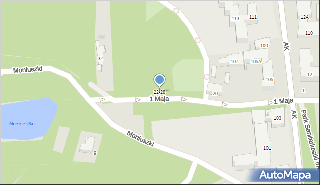 Sopot, 1 Maja, 22-28, mapa Sopotu