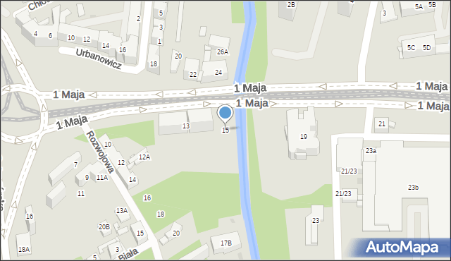 Sosnowiec, 1 Maja, 15, mapa Sosnowca