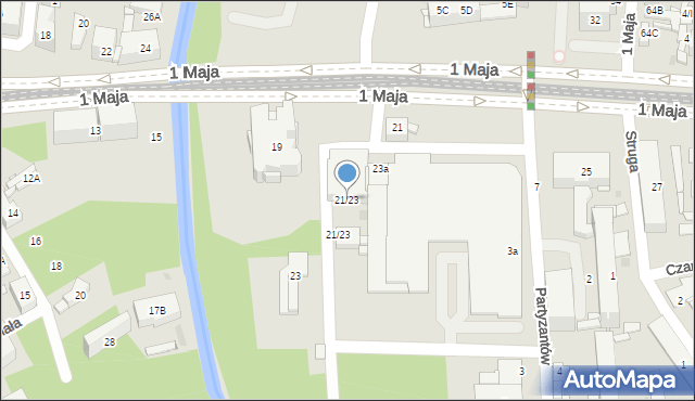 Sosnowiec, 1 Maja, 21/23, mapa Sosnowca