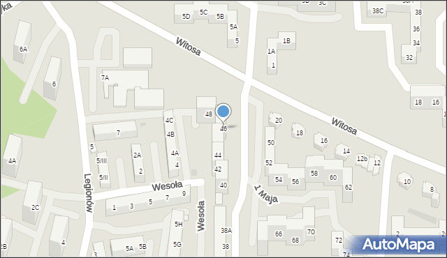 Sosnowiec, 1 Maja, 46, mapa Sosnowca