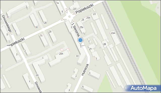 Stalowa Wola, 1 Sierpnia, 1, mapa Stalowa Wola