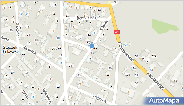 Stoczek Łukowski, 1 Maja, 13, mapa Stoczek Łukowski